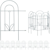 Beetzaun Beetumrandung Dekozaun Zierzaun Gartenzaun 10 Elemente grün Metall