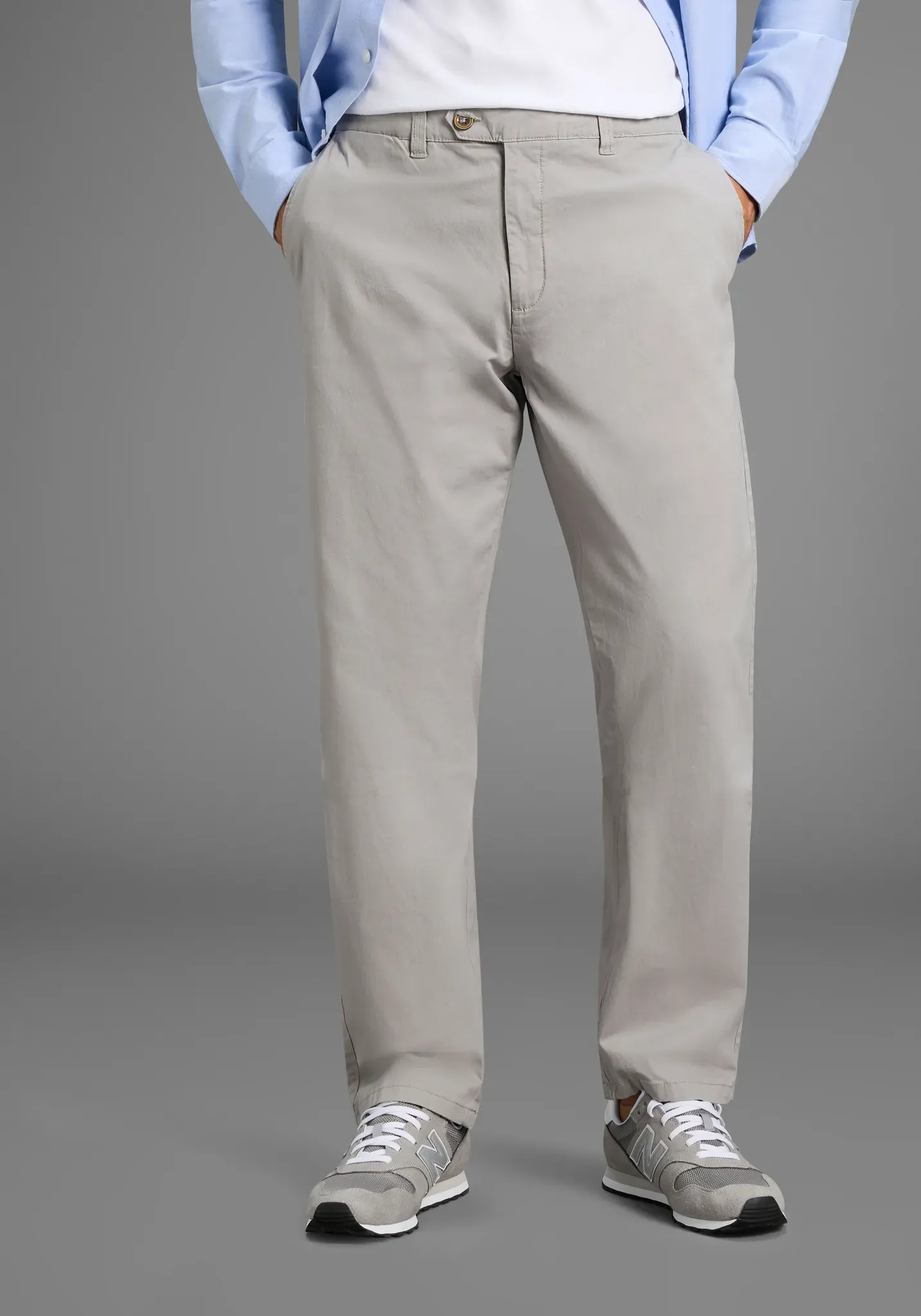 Dehnbund-Hose MAN'S WORLD, Herren, Gr. 26, N + U Gr, beige (hellgrau), Web, Obermaterial: 98% Baumwolle, 2% Elasthan, regular fit lang, Hosen, Preis-Leistungs-Kracher