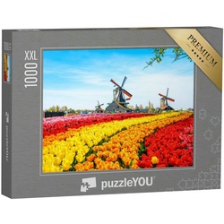 puzzleYOU Puzzle Puzzle 1000 Teile XXL „Windmühlen in Zaanse Schans, Niederlande“, 1000 Puzzleteile, puzzleYOU-Kollektionen Holland