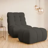 Home Affaire »AURELIAN Loveseat XXL mit Hocker im Set, Lese-Sessel, Relaxsessel,«, mit Wellenunterfederung, Struktur fein, Struktur grob, Velours