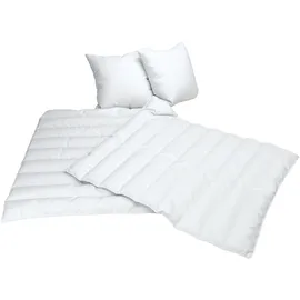 Jekatex Bettdecke + Kopfkissen, 2-TLG oder 4-TLG, Bettenset 135x200/155x220+80x80/40x80cm, ECO, Schlafkomfort fürs ganze Jahr! (1, 155x220+80x80cm)