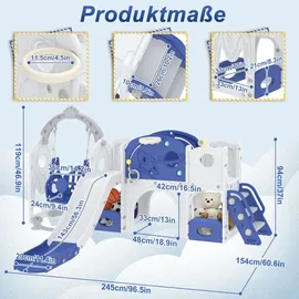 fofetbfo Rutsche 6-in-1 Blau