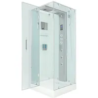 AcquaVapore Dampfdusche Duschtempel Sauna Dusche Duschkabine D38-00L3-EC 80x80 cm mit 2k Scheiben Versiegelung
