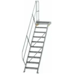 MUNK Günzburger Steigtechnik Aluminium-Treppe Plattform 45° 10 Stufen