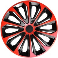 Luckyberg Radkappen 16 Zoll Strong | Radzierblenden 4er-Set für die meisten Automarken und Stahlfelgen, Zierkappen in vielen Farben. Felgenabdeckung für Autofelgen. (16" - ROT/SCHWARZ)