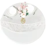 Transparente Tischdecke Rund 90-110CM,PVC Plastik Tischdecken,Tischschutz Transparent mit Gummizug,Tischschutzfolie,Outdoor Tischdecke Wetterfest Gartentischdecke Rund,Wiederverwendbar