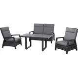 Siena Garden Lounge-Set Taranto 4-teilig Matt-Anthrazit
