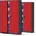 2er Set Aktenschrank XXL C001II Büroschrank cm x cm x cm anthrazit/rot