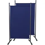 Quick Star Paravent 180 x 78 cm Blau Metall 2 St.