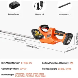 Vevor 51 cm inkl. 1 x 2,0 Ah