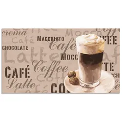 Artland Küchenrückwand »Kaffee - Latte Macchiato«, (1 tlg.), Alu Spritzschutz mit Klebeband, einfache Montage Artland naturfarben