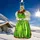 Inges Glas INGE-GLAS® Weihnachts-Anhänger rot grünes Weihnachtsdirndl