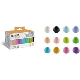 Cernit CEASS002C Set mit 12 Farben Ofenhärtende Polymer-Modelliermasse