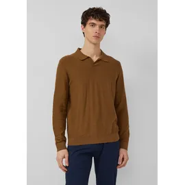 s.Oliver Strickpolo mit Flammgarnstruktur Braun 3XL