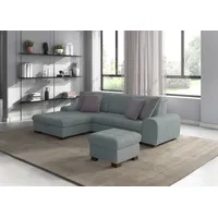 sit&more Ecksofa »Luxor L-Form«, wahlweise mit Bettfunktion, Bettkasten und Kopfteilverstellung, blau