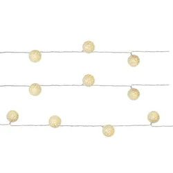 MARELIDA LED Lichterkette Kugeln 10 Vinyl Bälle Softball  4cm warmweiß Batterie Deko