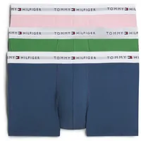 Trunk, Herren, Gr. XL (54), 3 Stk., mnt gry, cls pnk, ag sea, Webqualität, Obermaterial: 95% Baumwolle, 5% Elasthan, TOMMY HILFIGER UNDERWEAR, unifarben, körpernah, Unterhosen, Körpernahe Passform mit elastischem Bund