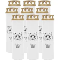 HS Candle Grabkerze GK-03859 (9-tlg), Grabkerze Brenndauer 170 Stunden mit Motiven