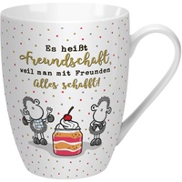 SHEEPWORLD Tasse mit Spruch "Freundschaft" | Kaffeetasse, Porzellan, 30