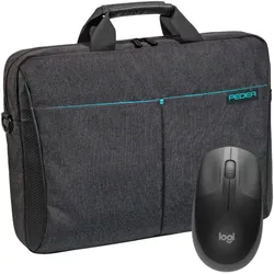 PEDEA Notebooktasche "Lifestyle", 17,3" + Logitech M190 Maus [für Notebooks bis 43,9cm]