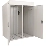 2er-fahrradgarage Hhg-202b, Fahrradbox Fahrradunterstand Abschließbar Metall 213x158x125cm Hellgrau