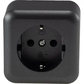 ChiliTec Schuko-Steckdose Aufputz Grau 1 St.