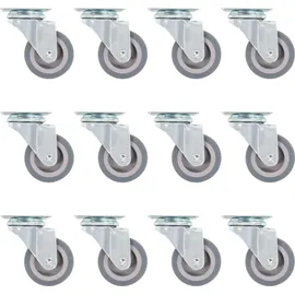 vidaXL Lenkrollen 12 Stk. 50 mm grau