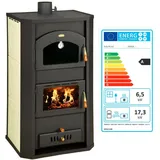 Prity - Wasserführender Kaminofen Mit Backfach Fg W20 Bimschvii 17.3 + 6.5 Kw
