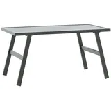 vidaXL Garten-Couchtisch Schwarz 90x45x35 cm Pulverbeschichteter Stahl