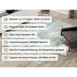 OCI DIE TEPPICHMARKE BESTELLER CAVA Teppichläufer 80 x 200 cm Blau