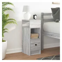 vidaXL Nachtschrank mit Schublade 25 x 31 x 66 cm Grau