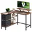 VASAGLE Schreibtisch LWD097B01, braun / schwarz, mit 2 Schubladen und 2 Regalfächer, L-Form, 135 x 76 x 105 cm
