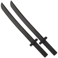 Katara Partyanzug Ninja-Krieger Schaumstoffschwert 55cm Kinderkostüm, Moosgummi schwarz 2 Schwerter