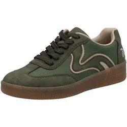 Plateausneaker, Freizeitschuh, Halbschuh, Schnürschuh in veganer Verarbeitung, Gr. 36, oliv, , 89985960-36