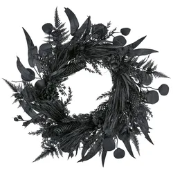 Kunstkranz CREATIV GREEN "Mix-Kranz", schwarz, Ø:60cm, Kunststoff, Kunstpflanzen, mit außergewöhnlicher Farbgebung