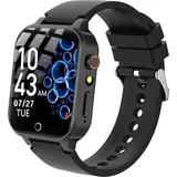 mit 2 Kameras, 16 Spiele, Schrittzähler, Smartwatch für Kinder, MP3-Musik-Player, Kinderspielzeug, Geburtstagsgeschenk für Kinder - Schwarz