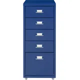 [en.casa] Rollcontainer, Kökar mit 5 Schubladen 69x28x41 cm Blau