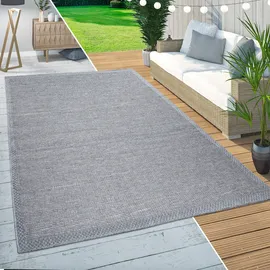 Paco Home - In- Outdoor Teppich Balkon Küchenteppich Modernes Bordüren Design beige, Grau 80x150 Cm