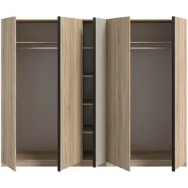 Livetastic Drehtürenschrank Oakland 230 x 183 x 53 cm Braun