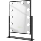 EMKE Emke, Kosmetikspiegel Hollywood Kosmetikspiegel mit 12 Lampen, 1X+7X Vergrösserung, 3 Farbtemperatur, 36*47cm, Schwarz