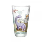 LEONARDO Bambini Avventura Dino, - Glas - transparent/ mehrfarbig - 200 ml - konisch - spülmaschinengeeignet - Becher L,