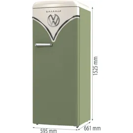 Gorenje OBRB615DOL Retro-Kühlschrank (247 l, 1525 mm hoch, Olive)