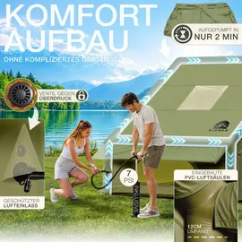 eloneo aufblasbares Zelt 2-4 Personen Grün