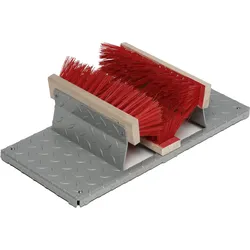 PROREGAL Robuster Schuhreiniger mit Bürsten & 4 Füßen | HxBxT 17x59x29cm | Stahl | Feuerverzinkt | Schuhputzer Schuhabstreifer