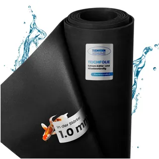 TeichVision - Premium EPDM Teichfolie Stärke 1 mm - 1,5 m x 4,5 m/naturgerechte EPDM Folie schwarz - besonders langlebig/auch geeignet als Hochbeet Folie wasserdicht