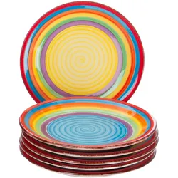 6er Set Dessert-Kuchenteller Ibiza bunt