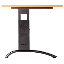 Hammerbacher Savona höhenverstellbarer Schreibtisch buche rechteckig, C-Fuß-Gestell silber 160,0 x 80,0 cm