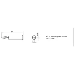 Lötspitze Serie XT, Meißelform, XT AL/1,6 x 1,0mm, gerade, 1 Stück