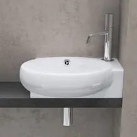 Doporro Waschbecken Gäste-WC Aufsatzwaschbecken Hängewaschbecken für Gäste-WC 42x28x15cm Keramik