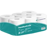 Inoverse Handtuchrollen, 2-lagig, 6 Rollen, Perforierte Papierhandtücher, 360 Blätter per Rolle, Innen und Außenabwicklung Papierrollen, Saugstark, 23 cm x 18 cm Blätter, Weiß